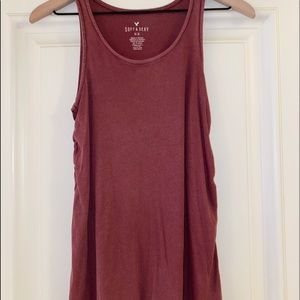 muted red color tank top